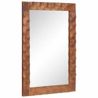 espejo de bano acabado de acacia marron 50 x 70 x 25 cm vidaxl