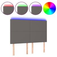 cabecero con luces led cuero sintetico gris 144x5x118128 cm vidaxl