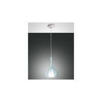 lampara colgante led lila de metal y cristal borosilicato azul transparente 3481-40-244 fabas luce