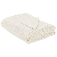colcha de algodon relieve gofre textiles sala de estar dormitorio beige claro 200 x 220 cm chagyl