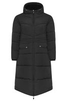 yours abrigo acolchado con capucha de borreguillo negro mujer curvy y tallas grandes yours