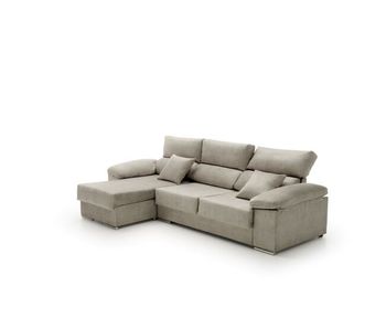 Sofa chaise longue reclinable beatrice gris izquierda
