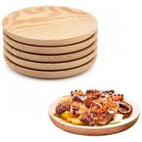 6x plato de madera para pulpo pizza charcuteria quesos tapas entrantes vajilla para comida tabla de picar 6x 30cm