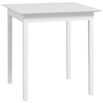 HOMCOM Mesa de Cocina Mesa de Comedor Mesa Cuadrada Diseño Moderno 75x75x76 cm Blanco   Aosom España