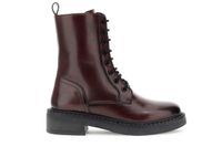 botines de piel con cierre de cremallera bordeaux 36