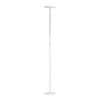 regina - lampara de pie led redonda de metal blanco orientable altura 180 cm fabas luce - luz led integrada de 35 w cct 3000k-6000k