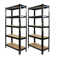 estanteria monstershop t-rax acero negro 75x30x150 cm 5 estantes 150 kg