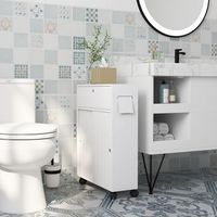 mueble auxiliar bano moderno de mdf kleankin 52x17x67 cm blanco
