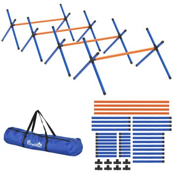 PawHut Set de Agility para perros, equipo Agility de 4 piezas con vallas, bolsa de transporte, set de entrenamiento ajustable para perros pequeños   Aosom España