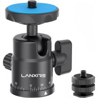 lanxire mini cabezal bola doble zapata caliente panoramica 360 carga 55lb soporte zapata fria mic luz dslr camara accion telefono