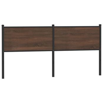 Cabecero De Repuesto De Madera De Ingeniería Y Acero Marrón Roble 160 Cm Vidaxl