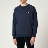 maison kitsune mens fox head patch classic sweatshirt - navy - xs