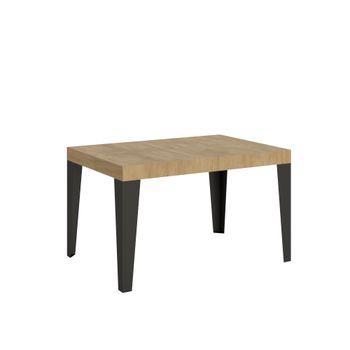 Mesa Extensible 90x130/390 Cm Flame Roble Natural Estructura Antracita