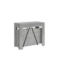 consola extensible 90x42302 cm efecto madera gris cemento