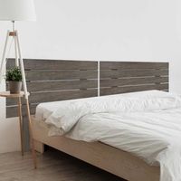 dhome cabecero de madera reciclada dm para camas de 160 estilo palet horizontal con patas dual dividido en 2 piezas cama palet herrajes incluidos 160cm dual roble amazonas