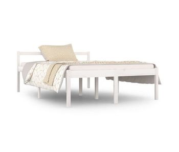 Estructura de cama madera maciza de pino doble blanco 135x190cm