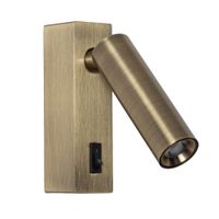 aplique de lectura led orientable aluminio dorado cepillado 2w