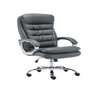 Silla de oficina xxl vancouver simil cuero gris 77x68x116 cm