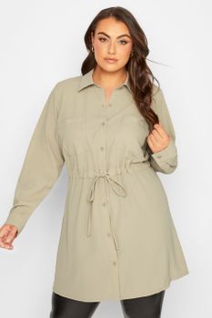 Yours Blusón Marrón Con Bolsillos, Mujer Curvy Y Tallas Grandes, Yours