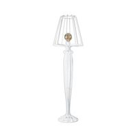 lampara de pie minerva o38x166 cm en hierro estilo reticulado diseno moderno con interruptor de pie conexion e27 made in italy blanco