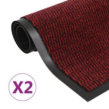 Alfombras De Entrada Rectangulares De Nudo 2 Uds Rojo 80x120 Cm Vidaxl
