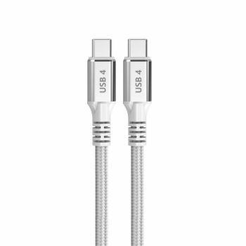 Cable USB-C DCU Tecnologic USB4 Gen 2x2 240W 40Gbps 1.5m Blanco