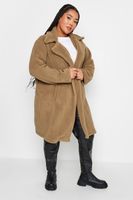 yours chaqueton beige de peluche mujer curvy y tallas grandes yours