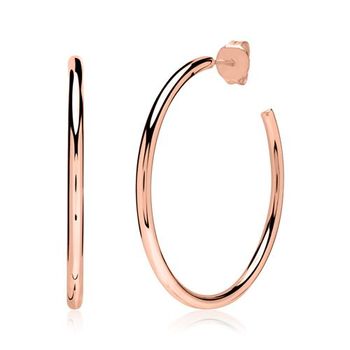 Pendientes de aro de plata 925 chapada en oro rosa