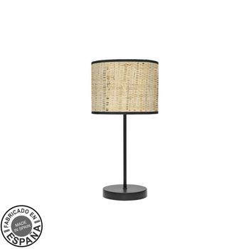 Sobremesa moda 1xe14 negro/cañizo oscuro 42x17x 17 cm
