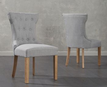 Camille Grey Fabric Dining Chairs - Grey