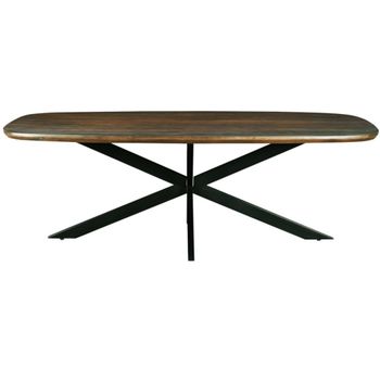 Mesa de comedor 10 personas de 230 cm madera marrón
