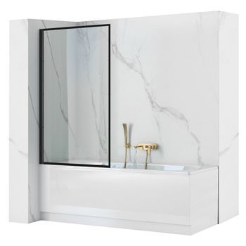 Mampara De Bañera Móvil Rea Lagos Black 80
