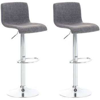 Set 2x Taburete Hover En Tela Gris Claro 36x39x84 Cm Clp