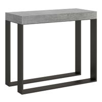 consola extensible 90x40196 cm efecto madera gris cemento hierro