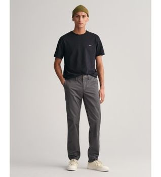 Gant para hombre. 1505221 Pantalón chino Slim Fit de sarga gris (30/32), Casual, Algodón