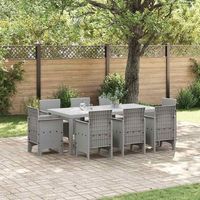 conjunto de comedor de jardin 9 uds gris claro polipropileno vidaxl