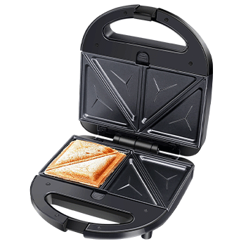 Aigostar Robin - Sandwichera 3 en 1: grill, gofrera y sandwichera. 750W, placas antiadherentes extraíbles, termostato hasta 215ºC, almacenamiento vertical y asa de toque frío.