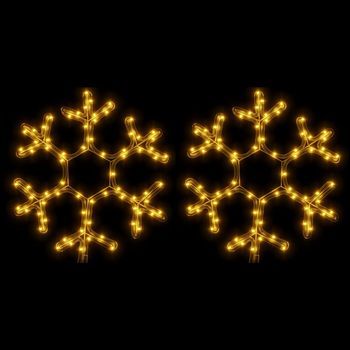 Figura De Navidad De Copo De Nieve Con Led 2 Piezas 38x37 Cm Vidaxl