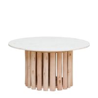 mesa de centro de madera beige