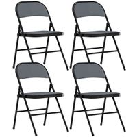 homcom lote de 4 sillas plegables sillas de comedor portatiles estructura de acero 45 x 46 x 78 cm gris