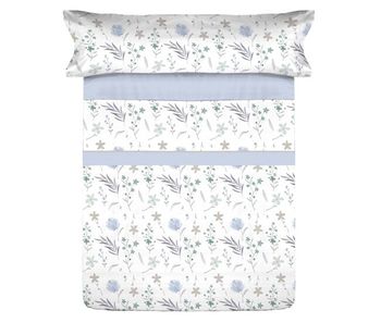 Juego sábanas microfibra verano civel azul cama 105cm donegal collections