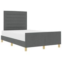 estructura de cama con cabecera gris oscuro 140 x 190 cm tela vidaxl