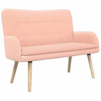 Sofá De 2 Plazas Rosa 115 X 61 X 87 Cm Bouclé Vidaxl