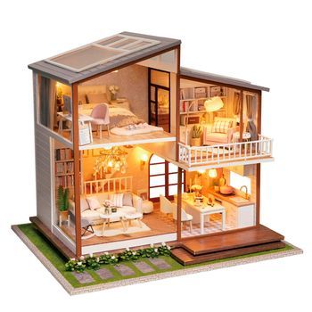 Hogar Tiempo Lento. Maqueta 3d Realista Con Gran Detalle Y Luces Led. 34x28x30 Cm. Color: Multicolor
