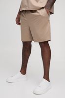 pantalon corto plus de raso jacquard beige
