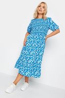 limited collection vestido nido de abeja azul floral mujer curvy y tallas grandes limited collection