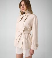 guess para mujer w6bl65w4230 trench corta marika de piel sintetica beige xl casual clasico poliuretano