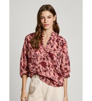 Pepe Jeans para mujer. PL304999 Blusa Bella rosa (S), Casual, Viscosa, Manga larga