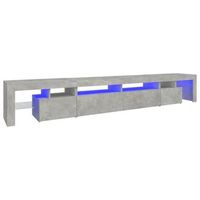 mueble de tv con luces led gris hormigon 260x365x40 cm