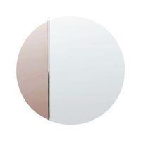 espejo de pared moderno forma redonda con ganchos rosa dorado charron